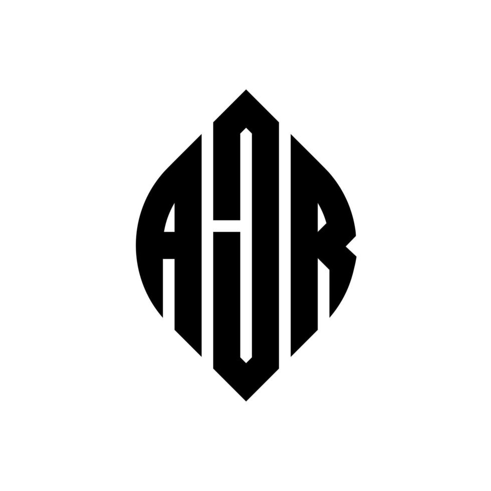 design de logotipo de carta de círculo ajr com forma de círculo e elipse. letras de elipse ajr com estilo tipográfico. as três iniciais formam um logotipo circular. ajr círculo emblema abstrato monograma carta marca vetor. vetor