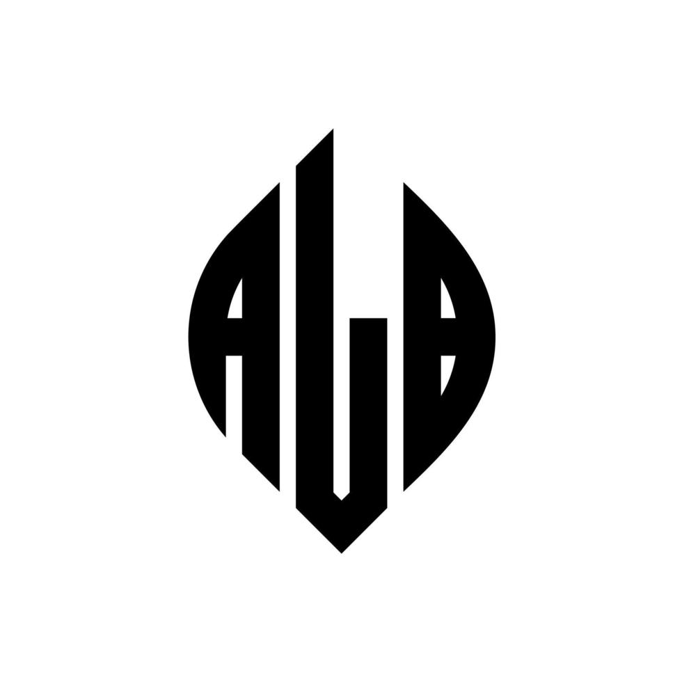 design de logotipo de carta de círculo alb com forma de círculo e elipse. letras de elipse alb com estilo tipográfico. as três iniciais formam um logotipo circular. alb círculo emblema abstrato monograma carta marca vetor. vetor