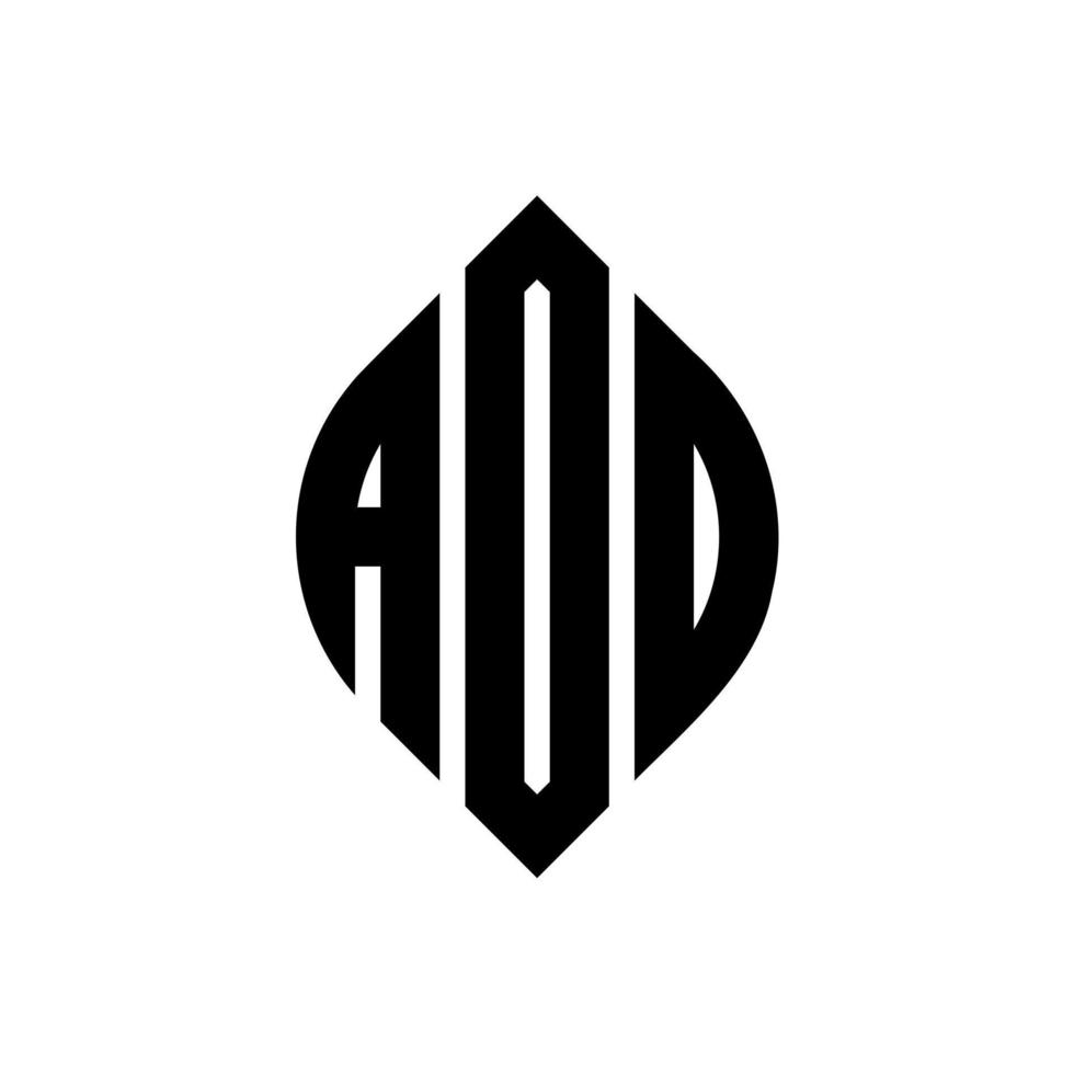 design de logotipo de carta de círculo aod com forma de círculo e elipse. letras de elipse aod com estilo tipográfico. as três iniciais formam um logotipo circular. aod círculo emblema abstrato monograma carta marca vetor. vetor