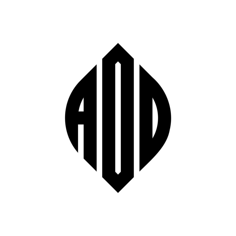 design de logotipo de letra de círculo aoo com forma de círculo e elipse. letras de elipse aoo com estilo tipográfico. as três iniciais formam um logotipo circular. aoo círculo emblema abstrato monograma carta marca vetor. vetor