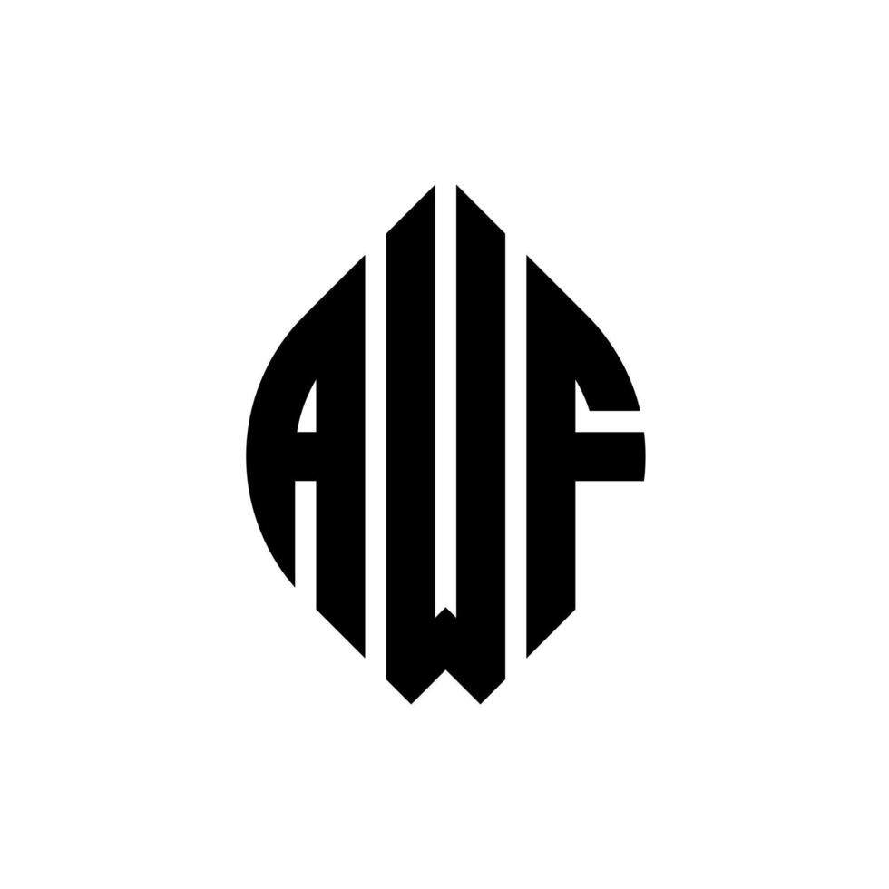 design de logotipo de carta de círculo awf com forma de círculo e elipse. letras de elipse awf com estilo tipográfico. as três iniciais formam um logotipo circular. awf círculo emblema abstrato monograma carta marca vetor. vetor