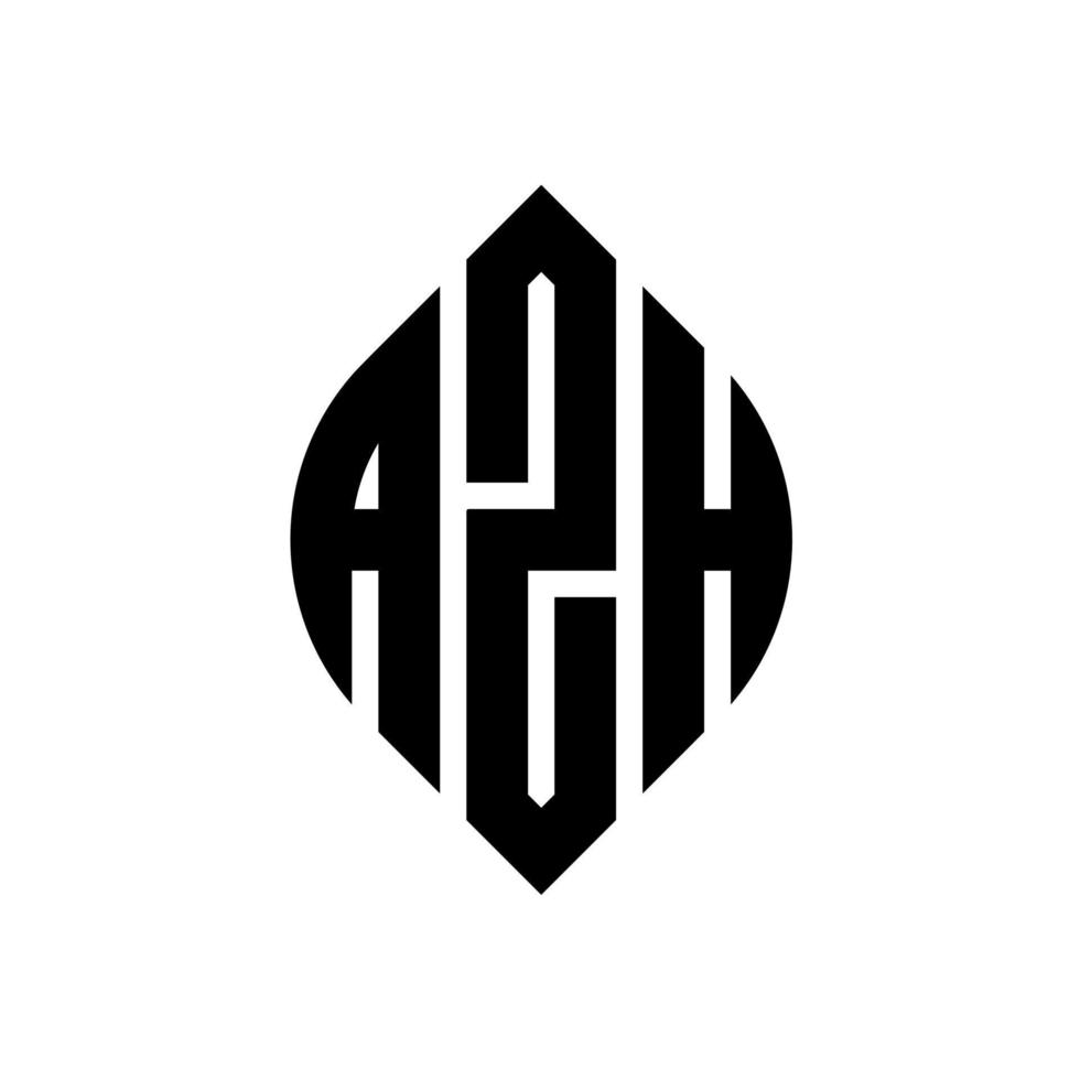 design de logotipo de carta de círculo azh com forma de círculo e elipse. letras de elipse azh com estilo tipográfico. as três iniciais formam um logotipo circular. azh círculo emblema abstrato monograma carta marca vetor. vetor