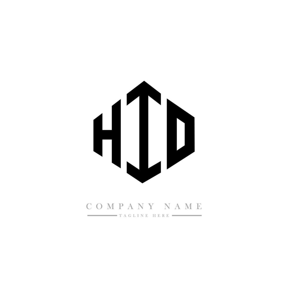 design de logotipo de carta hio com forma de polígono. hio polígono e design de logotipo em forma de cubo. hio hexágono modelo de logotipo de vetor cores brancas e pretas. hio monograma, logotipo de negócios e imóveis.