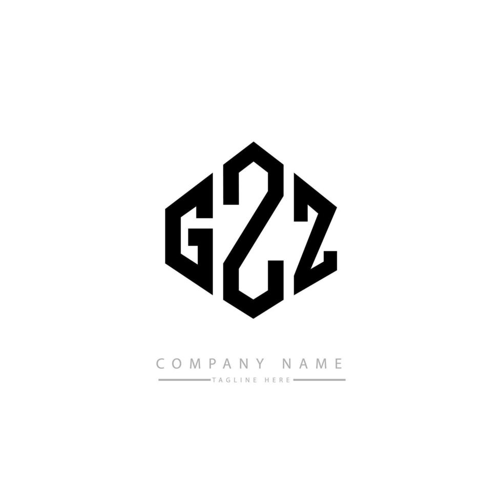 gzz carta logotipo design com forma de polígono. gzz polígono e design de logotipo em forma de cubo. gzz hexágono vector logotipo modelo cores brancas e pretas. gzz monograma, logotipo de negócios e imóveis.