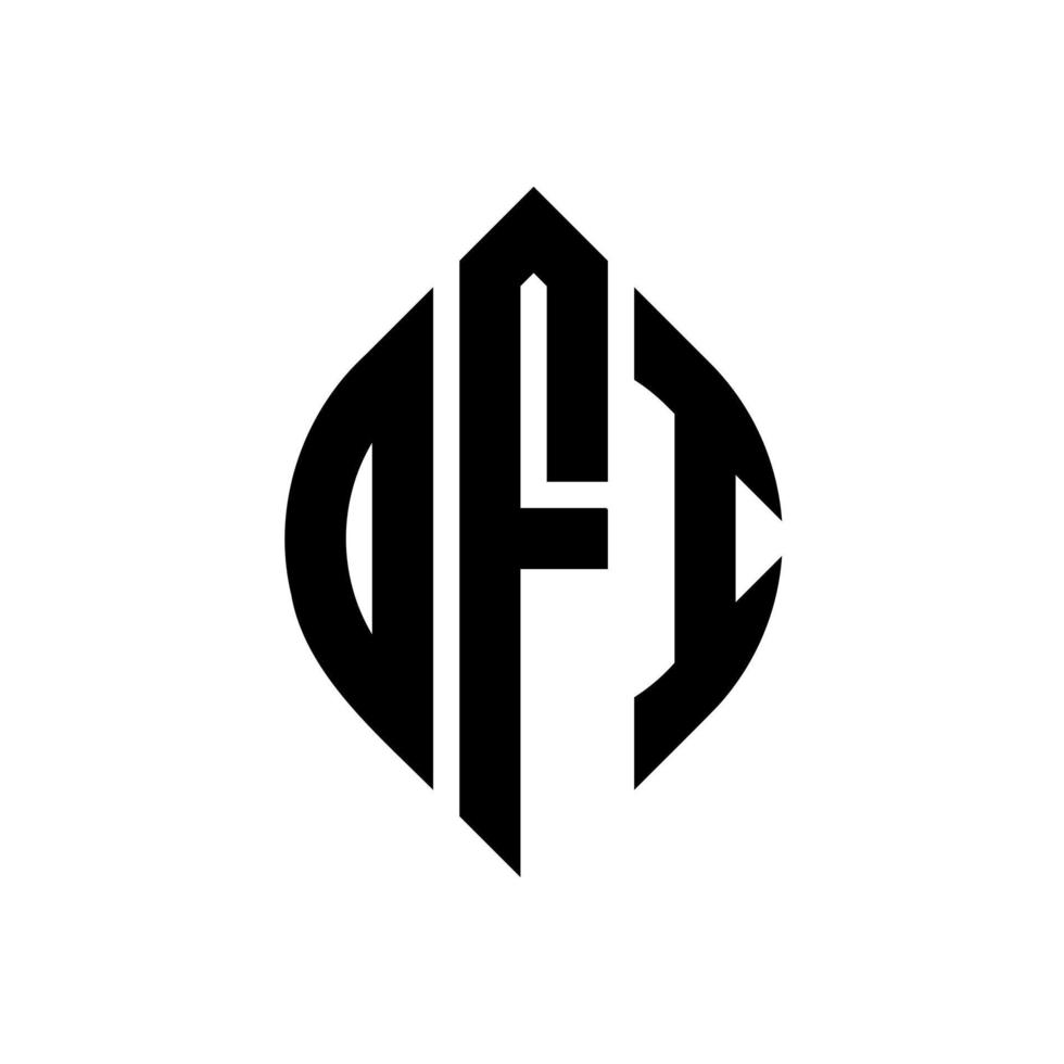 design de logotipo de letra de círculo dfi com forma de círculo e elipse. letras de elipse dfi com estilo tipográfico. as três iniciais formam um logotipo circular. dfi círculo emblema abstrato monograma carta marca vetor. vetor