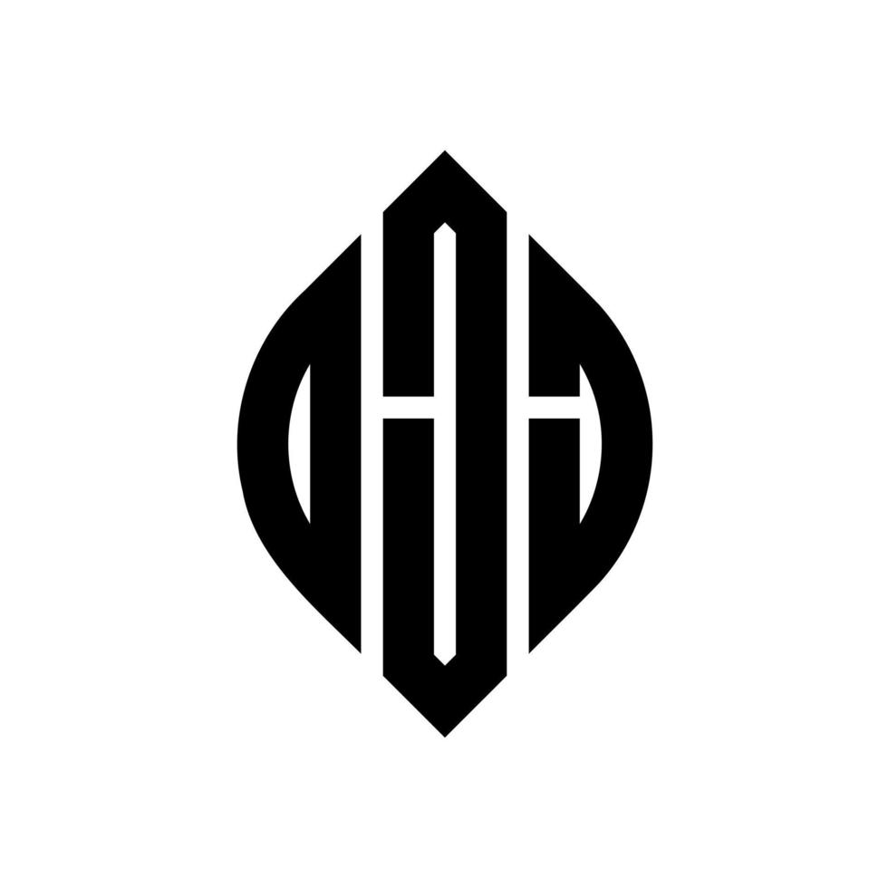 design de logotipo de letra de círculo djj com forma de círculo e elipse. letras de elipse djj com estilo tipográfico. as três iniciais formam um logotipo circular. djj círculo emblema abstrato monograma carta marca vetor. vetor