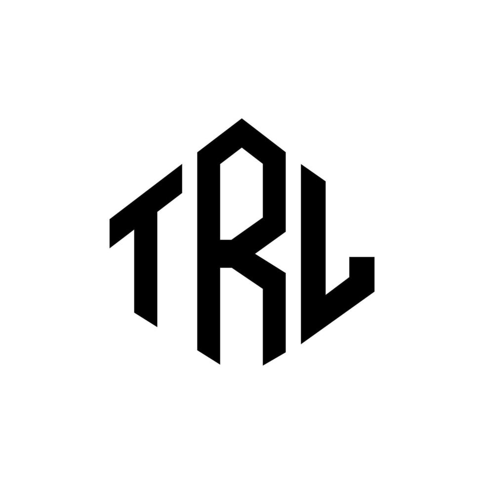 design de logotipo de letra trl com forma de polígono. trl polígono e design de logotipo em forma de cubo. trl hexágono modelo de logotipo de vetor cores brancas e pretas. trl monograma, logotipo de negócios e imóveis.