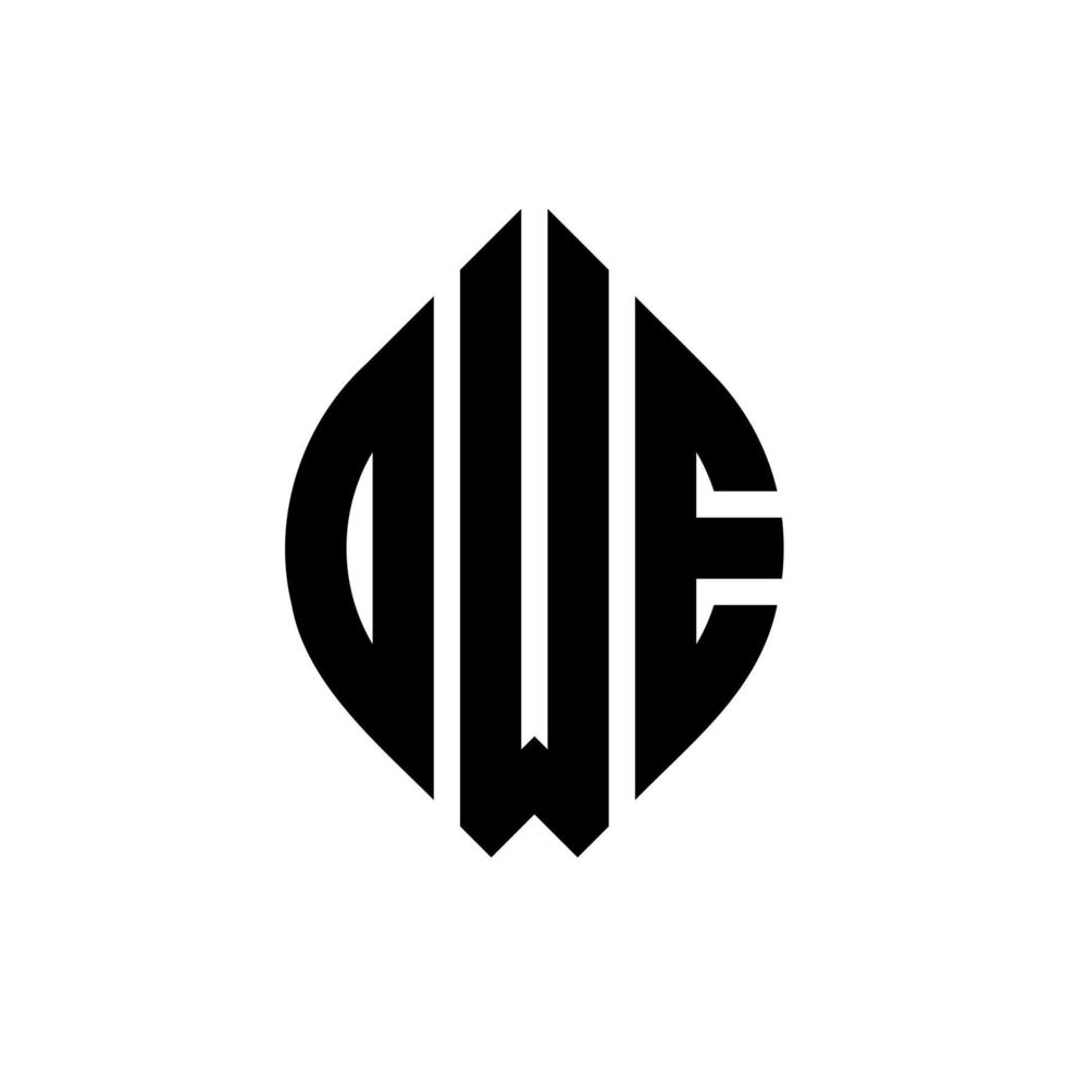 design de logotipo de letra de círculo dwe com forma de círculo e elipse. letras elipse dwe com estilo tipográfico. as três iniciais formam um logotipo circular. Dwe círculo emblema abstrato monograma carta marca vetor. vetor