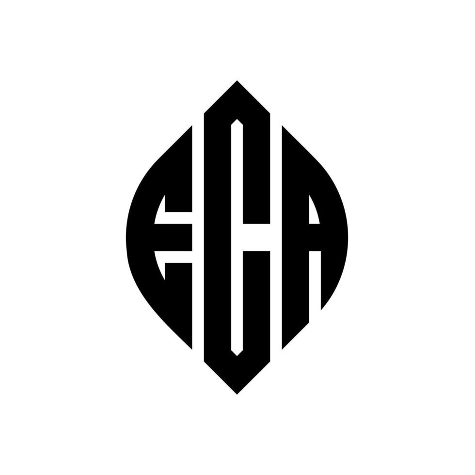 design de logotipo de carta de círculo eca com forma de círculo e elipse. letras de elipse eca com estilo tipográfico. as três iniciais formam um logotipo circular. Eca círculo emblema abstrato monograma carta marca vetor. vetor