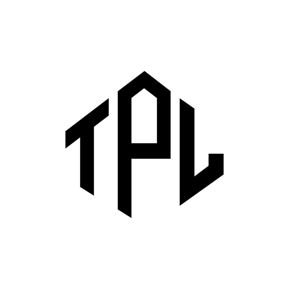 design de logotipo de carta tpl com forma de polígono. tpl polígono e design de logotipo em forma de cubo. modelo de logotipo de vetor hexágono tpl cores brancas e pretas. tpl monograma, logotipo de negócios e imóveis.