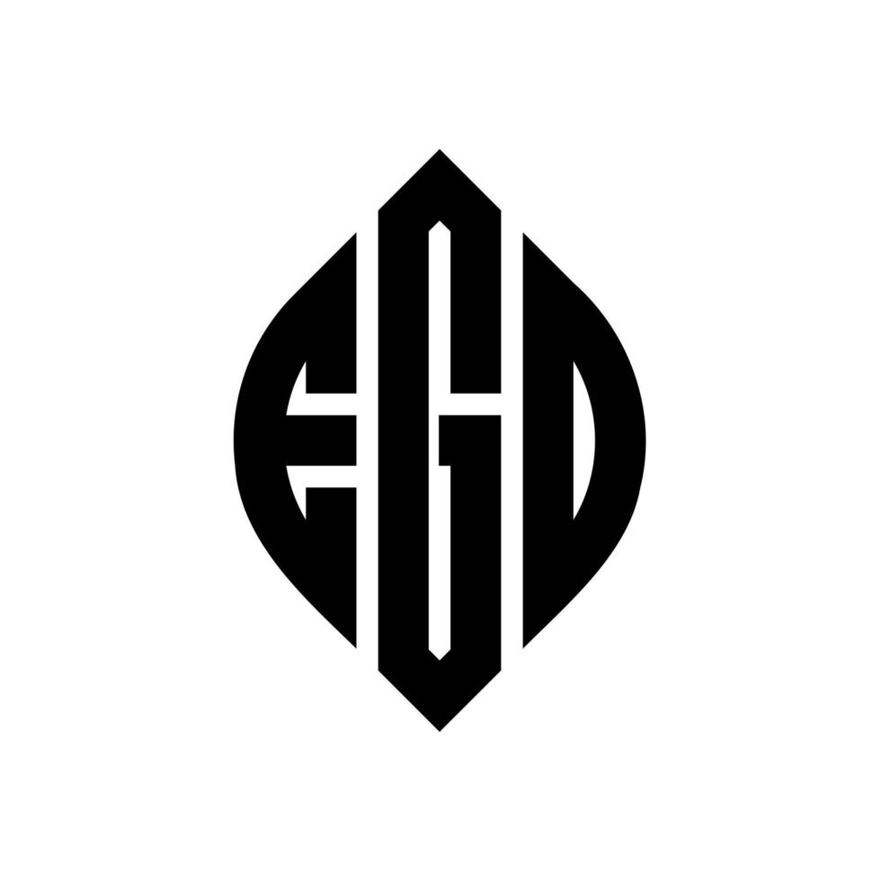design de logotipo de carta de círculo de ego com forma de círculo e elipse. letras de elipse de ego com estilo tipográfico. as três iniciais formam um logotipo circular. ego círculo emblema abstrato monograma carta marca vetor. vetor
