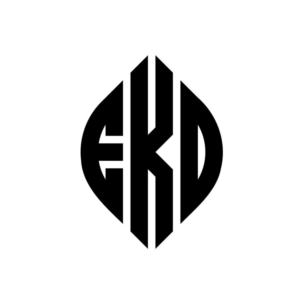 design de logotipo de carta de círculo eko com forma de círculo e elipse. letras de elipse eko com estilo tipográfico. as três iniciais formam um logotipo circular. eko círculo emblema abstrato monograma carta marca vetor. vetor