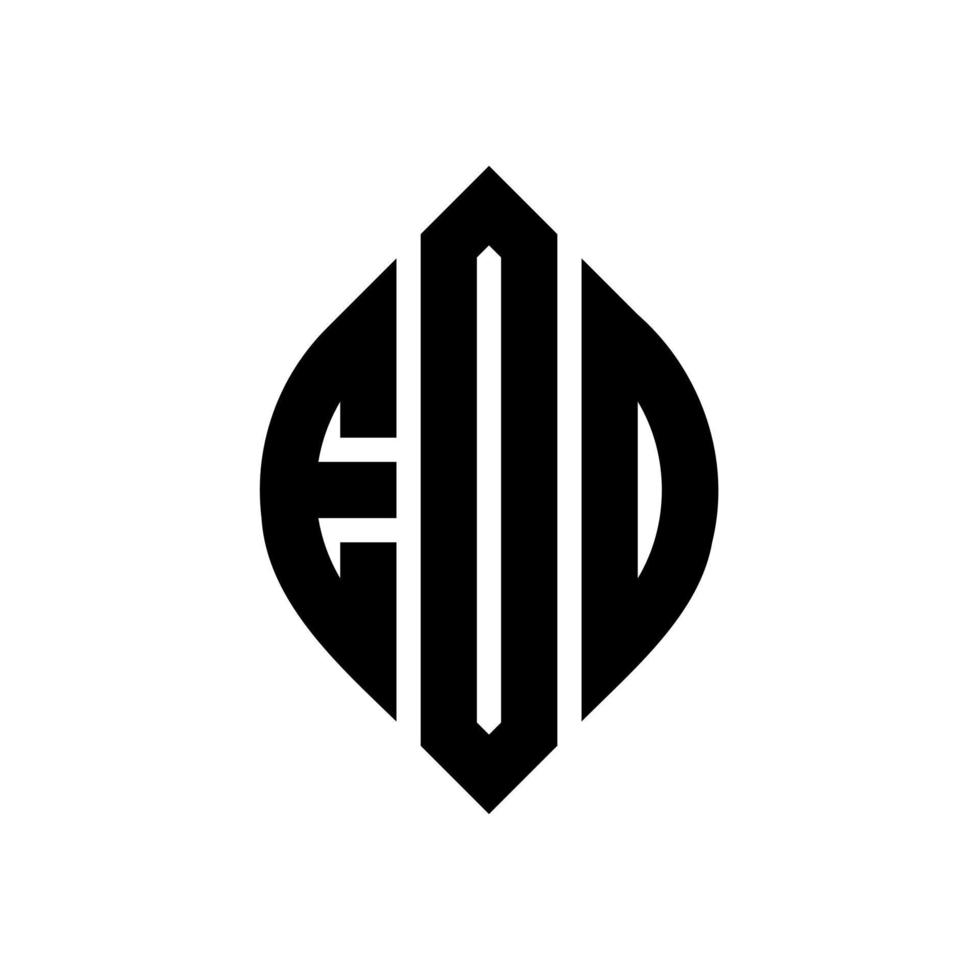 design de logotipo de carta de círculo eod com forma de círculo e elipse. letras de elipse eod com estilo tipográfico. as três iniciais formam um logotipo circular. eod círculo emblema abstrato monograma carta marca vetor. vetor