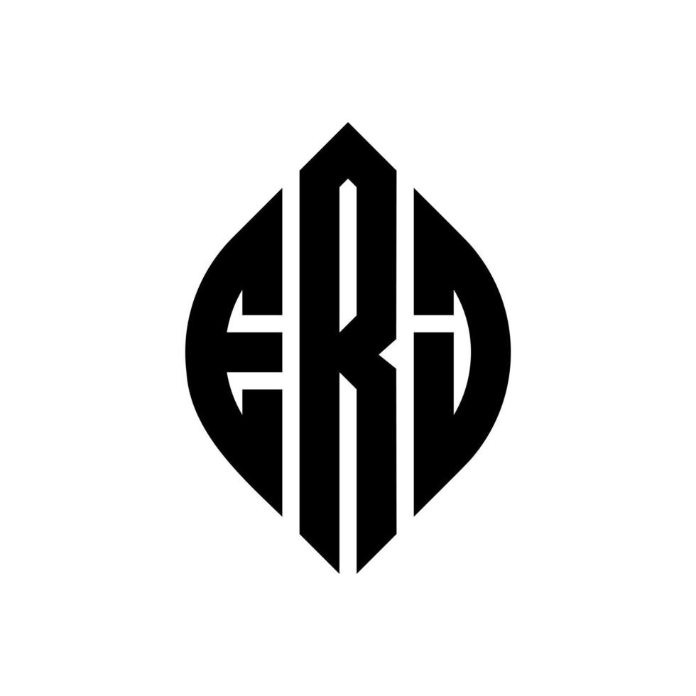 design de logotipo de carta de círculo erj com forma de círculo e elipse. letras de elipse erj com estilo tipográfico. as três iniciais formam um logotipo circular. erj círculo emblema abstrato monograma carta marca vetor. vetor