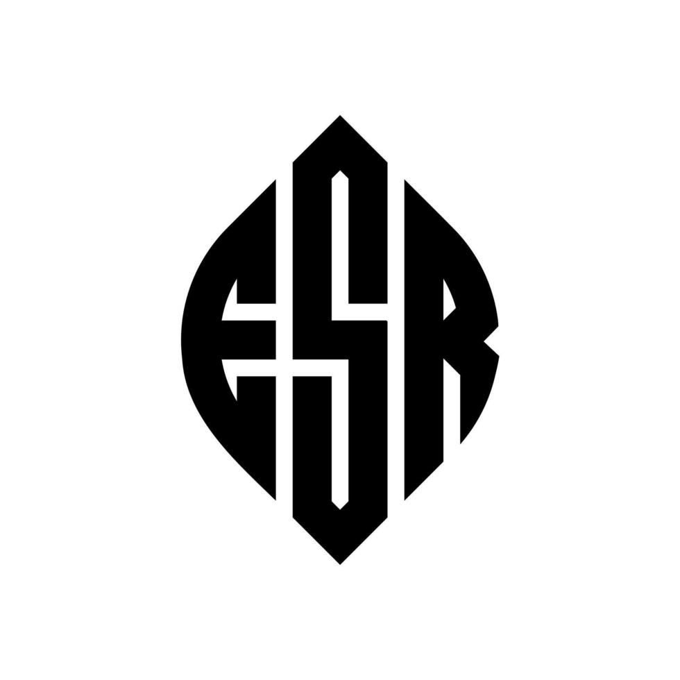 design de logotipo de carta de círculo esr com forma de círculo e elipse. letras de elipse esr com estilo tipográfico. as três iniciais formam um logotipo circular. Esr círculo emblema abstrato monograma carta marca vetor. vetor