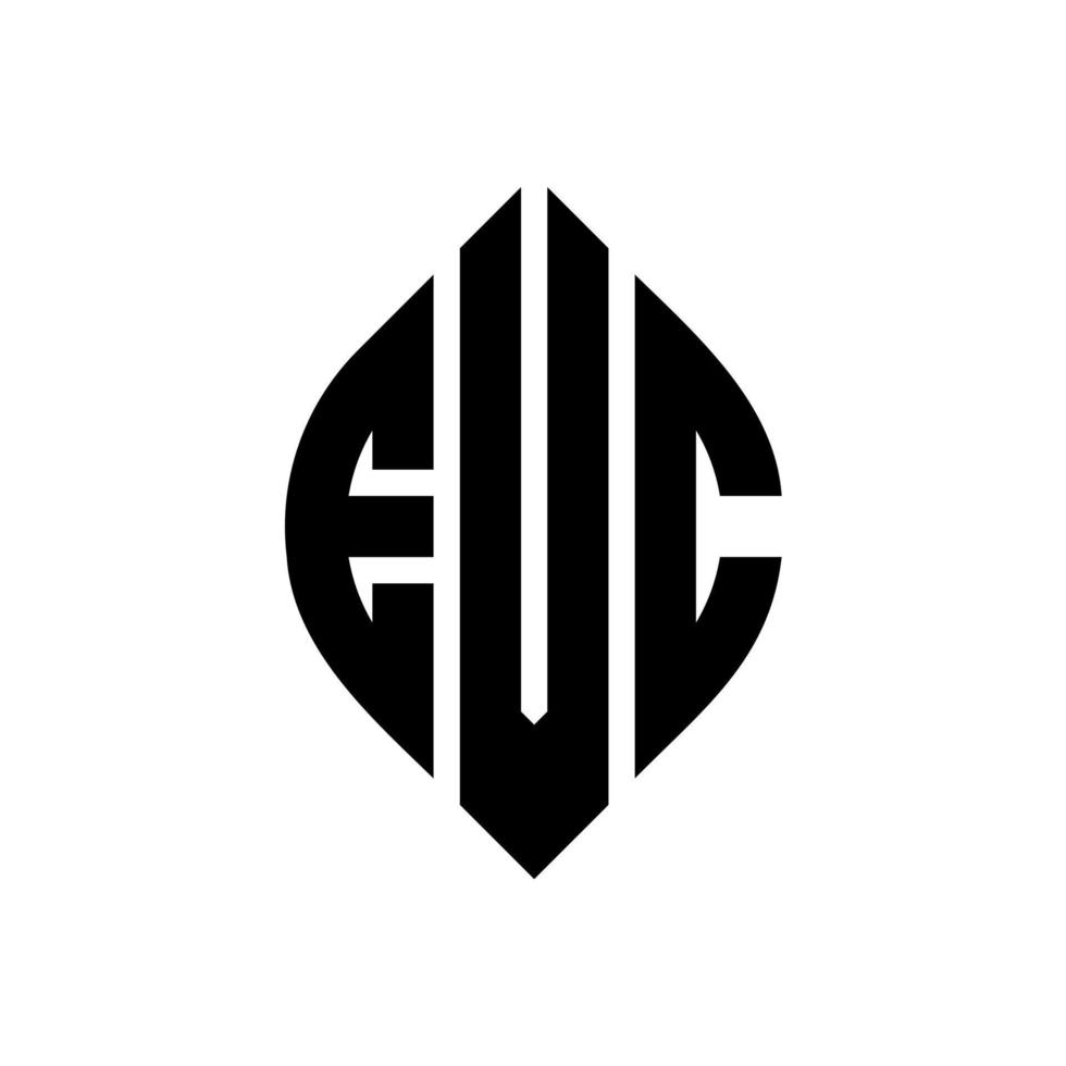 design de logotipo de carta de círculo evc com forma de círculo e elipse. letras de elipse evc com estilo tipográfico. as três iniciais formam um logotipo circular. evc círculo emblema abstrato monograma carta marca vetor. vetor