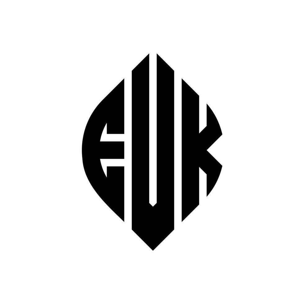 design de logotipo de carta de círculo evk com forma de círculo e elipse. letras de elipse evk com estilo tipográfico. as três iniciais formam um logotipo circular. evk círculo emblema abstrato monograma carta marca vetor. vetor