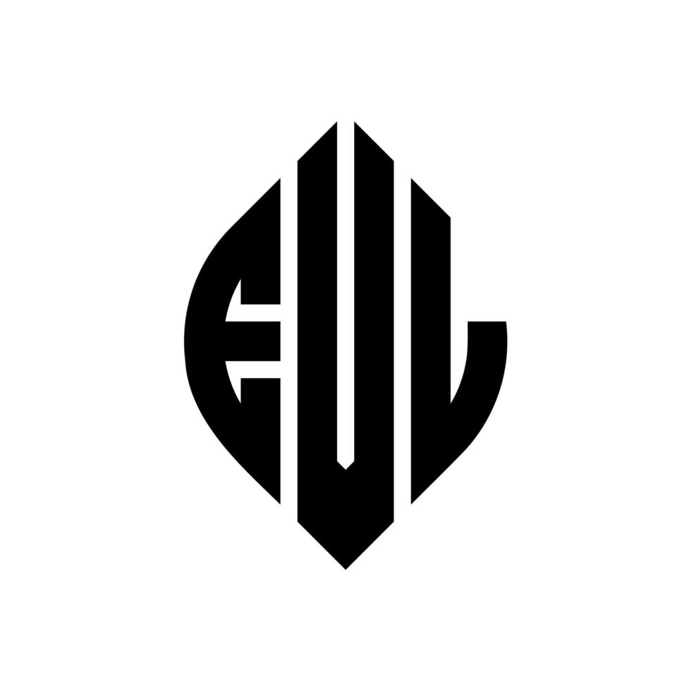 design de logotipo de carta de círculo evl com forma de círculo e elipse. letras de elipse evl com estilo tipográfico. as três iniciais formam um logotipo circular. evl círculo emblema abstrato monograma carta marca vetor. vetor