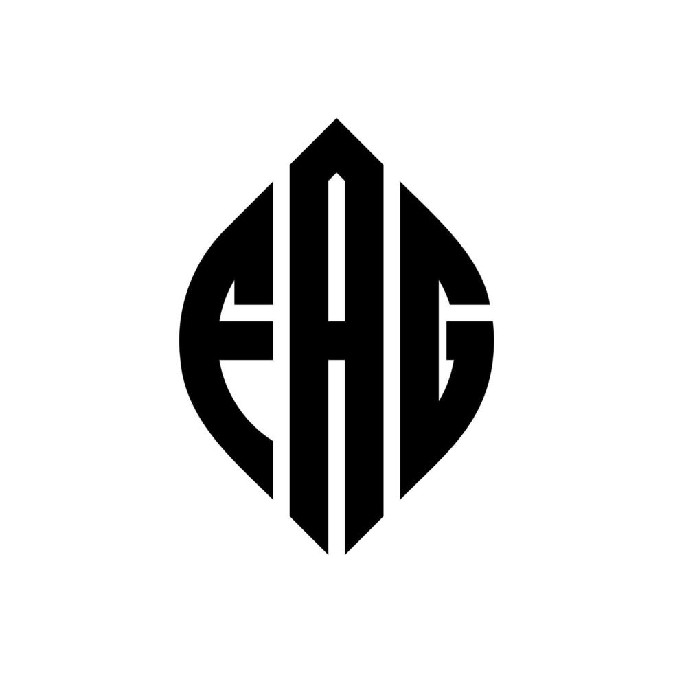 design de logotipo de carta círculo fag com forma de círculo e elipse. letras de elipse fag com estilo tipográfico. as três iniciais formam um logotipo circular. fag círculo emblema abstrato monograma carta marca vetor. vetor