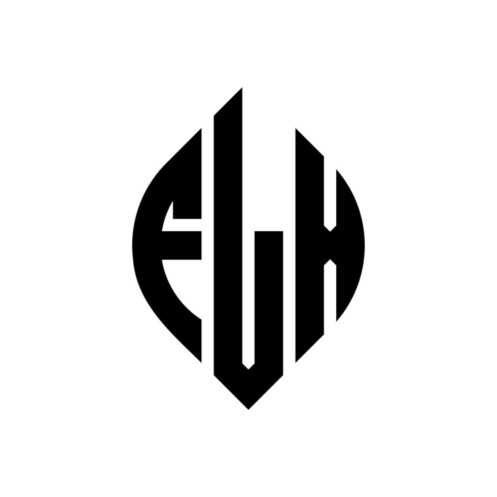 design de logotipo de carta de círculo flx com forma de círculo e elipse. letras de elipse flx com estilo tipográfico. as três iniciais formam um logotipo circular. flx círculo emblema abstrato monograma carta marca vetor. vetor