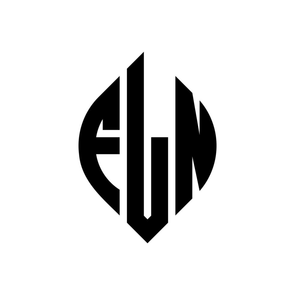 design de logotipo de carta de círculo fln com forma de círculo e elipse. letras de elipse fln com estilo tipográfico. as três iniciais formam um logotipo circular. fln círculo emblema abstrato monograma carta marca vetor. vetor