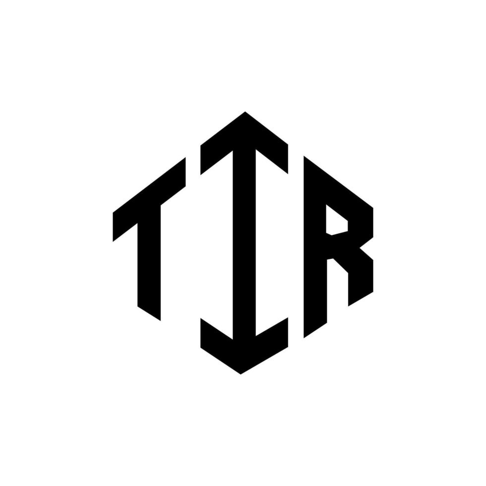 design de logotipo de carta tir com forma de polígono. tir polígono e design de logotipo em forma de cubo. tir hexágono modelo de logotipo de vetor cores brancas e pretas. tir monograma, logotipo de negócios e imóveis.