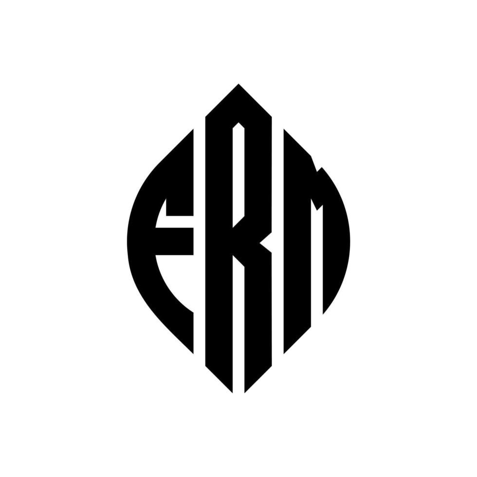 design de logotipo de letra de círculo frm com forma de círculo e elipse. letras de elipse frm com estilo tipográfico. as três iniciais formam um logotipo circular. frm círculo emblema abstrato monograma carta marca vetor. vetor