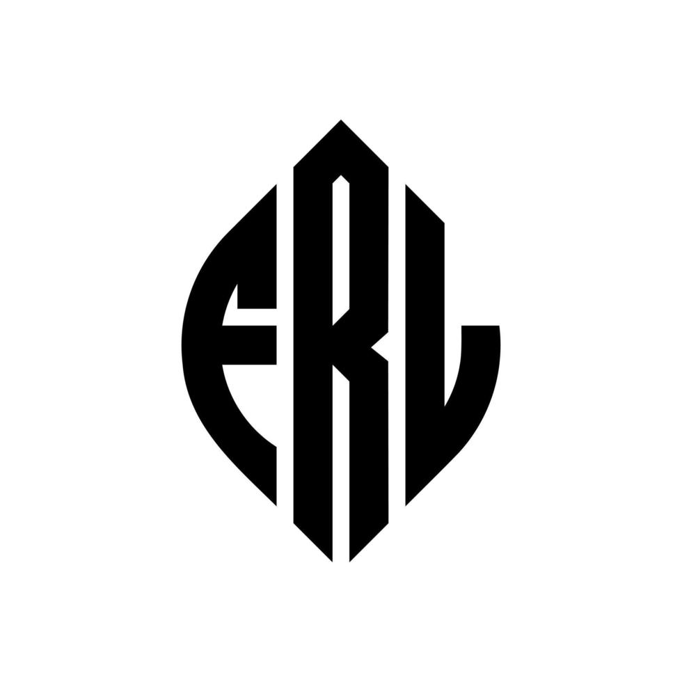 design de logotipo de letra de círculo frl com forma de círculo e elipse. letras de elipse frl com estilo tipográfico. as três iniciais formam um logotipo circular. frl círculo emblema abstrato monograma carta marca vetor. vetor