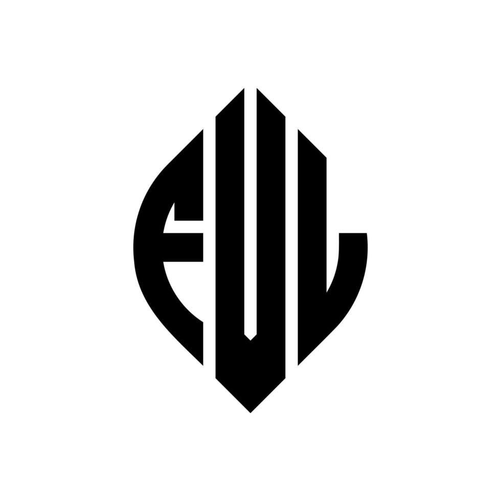 design de logotipo de carta de círculo fvl com forma de círculo e elipse. letras de elipse fvl com estilo tipográfico. as três iniciais formam um logotipo circular. fvl círculo emblema abstrato monograma carta marca vetor. vetor