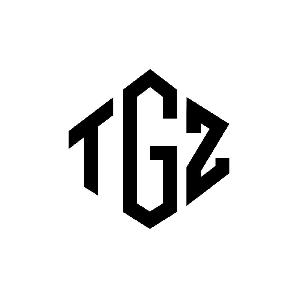 design de logotipo de letra tgz com forma de polígono. tgz polígono e design de logotipo em forma de cubo. modelo de logotipo de vetor hexágono tgz cores brancas e pretas. tgz monograma, logotipo de negócios e imóveis.