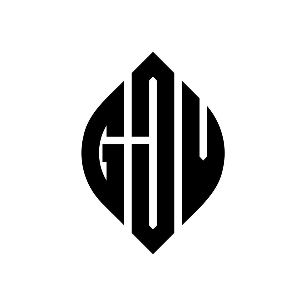 design de logotipo de carta de círculo gjv com forma de círculo e elipse. letras de elipse gjv com estilo tipográfico. as três iniciais formam um logotipo circular. gjv círculo emblema abstrato monograma carta marca vetor. vetor