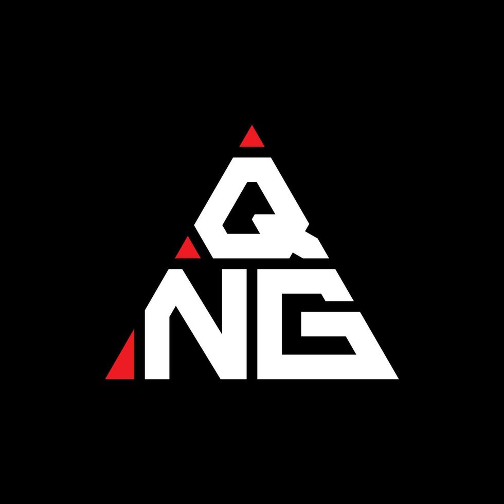 design de logotipo de letra de triângulo qng com forma de triângulo. monograma de design de logotipo de triângulo qng. modelo de logotipo de vetor de triângulo qng com cor vermelha. logotipo triangular qng logotipo simples, elegante e luxuoso.