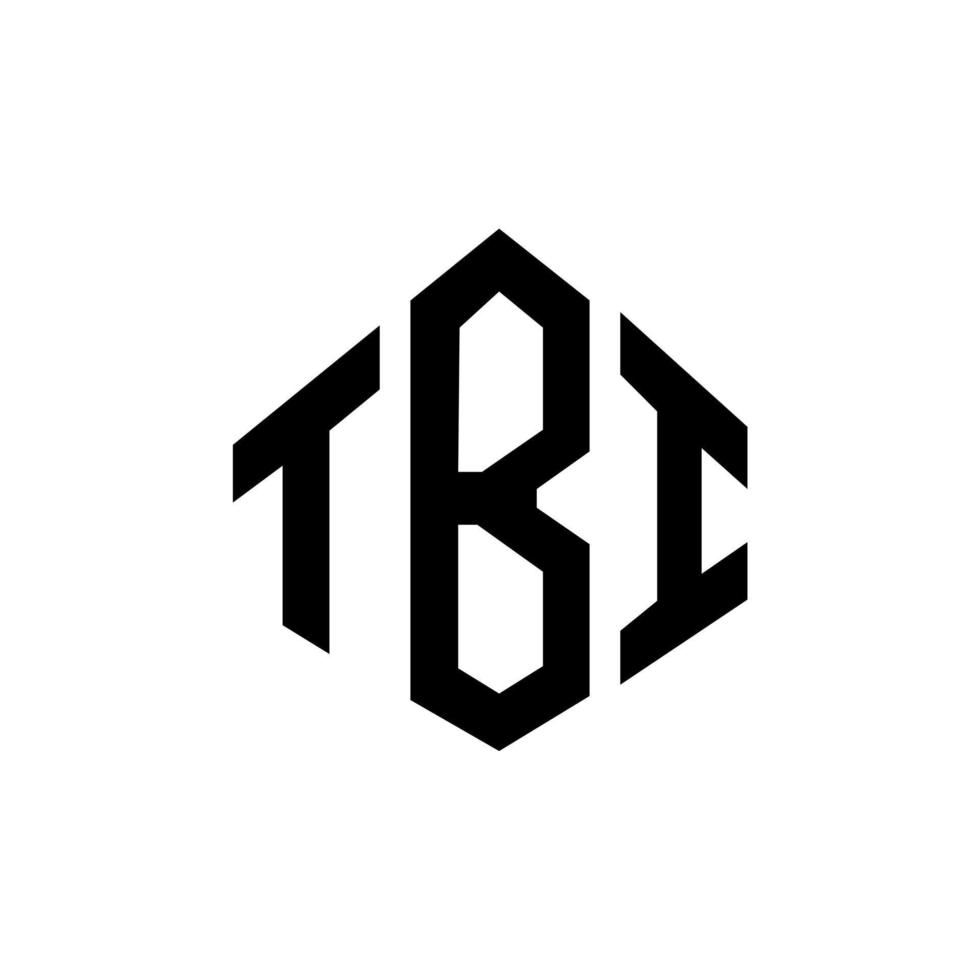 design de logotipo de carta tbi com forma de polígono. tbi polígono e design de logotipo em forma de cubo. modelo de logotipo de vetor hexágono tbi cores brancas e pretas. tbi monograma, logotipo de negócios e imóveis.