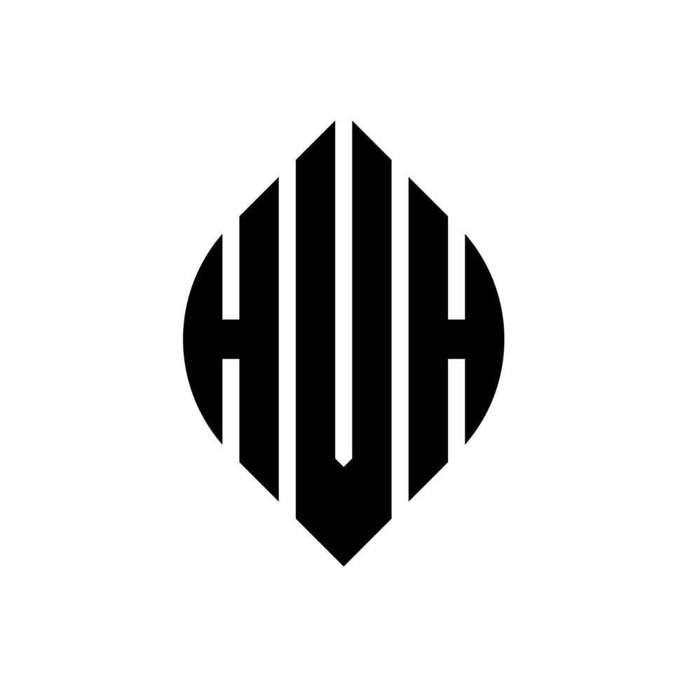 design de logotipo de letra de círculo hvh com forma de círculo e elipse. letras de elipse hvh com estilo tipográfico. as três iniciais formam um logotipo circular. hvh círculo emblema abstrato monograma carta marca vetor. vetor