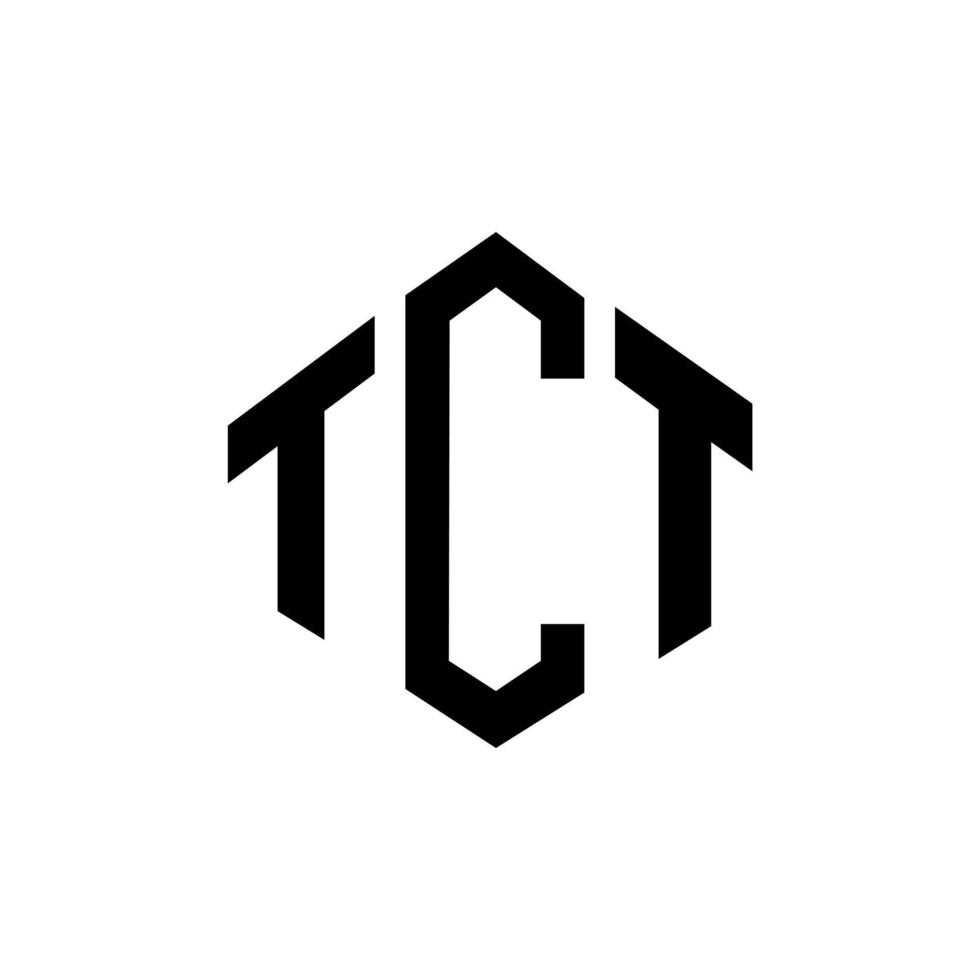 design de logotipo de letra tct com forma de polígono. tct polígono e design de logotipo em forma de cubo. modelo de logotipo de vetor hexágono tct cores brancas e pretas. tct monograma, logotipo de negócios e imóveis.