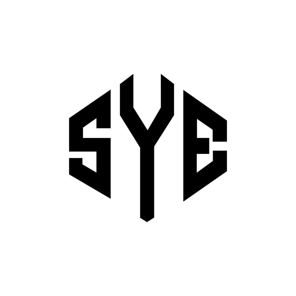 design de logotipo de carta sye com forma de polígono. sye polígono e design de logotipo em forma de cubo. sye modelo de logotipo de vetor hexágono cores brancas e pretas. sye monograma, logotipo de negócios e imóveis.