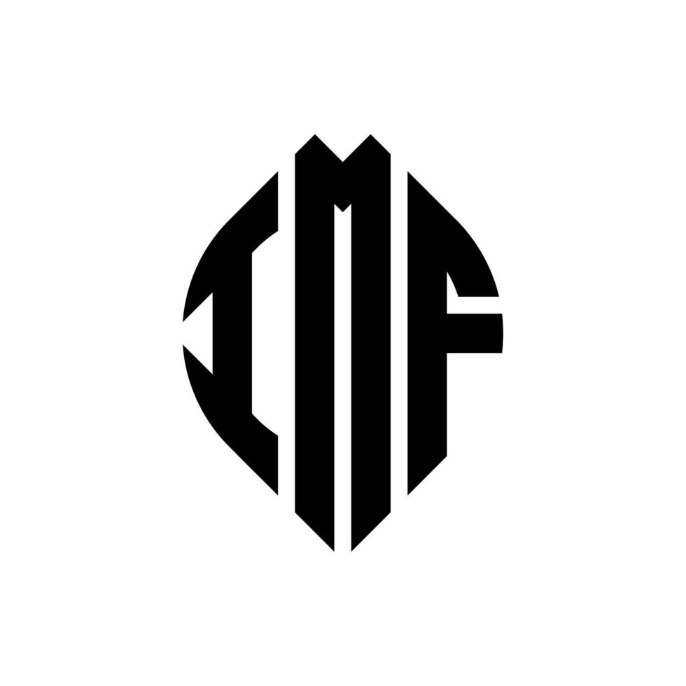 design de logotipo de carta de círculo imf com forma de círculo e elipse. letras de elipse imf com estilo tipográfico. as três iniciais formam um logotipo circular. imf círculo emblema abstrato monograma carta marca vetor. vetor