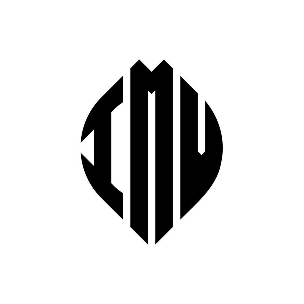 design de logotipo de carta de círculo imv com forma de círculo e elipse. letras de elipse imv com estilo tipográfico. as três iniciais formam um logotipo circular. imv círculo emblema abstrato monograma carta marca vetor. vetor