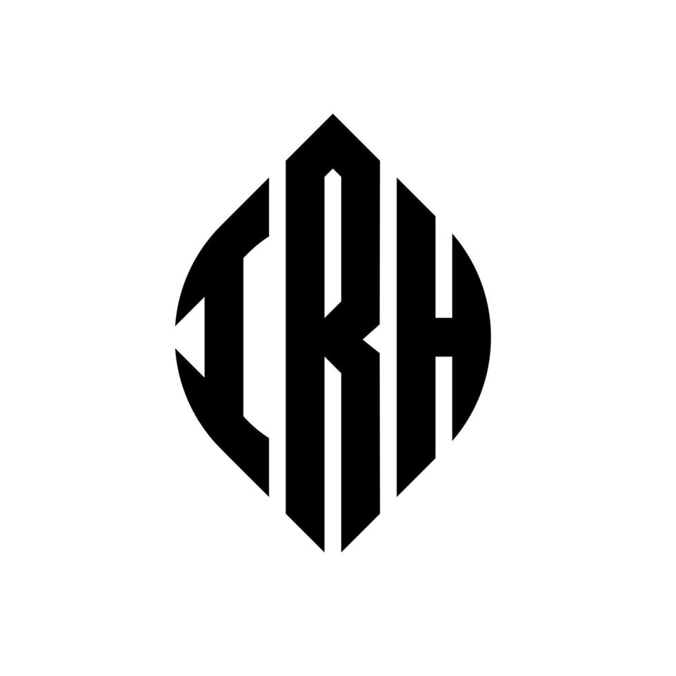 design de logotipo de letra de círculo irh com forma de círculo e elipse. letras de elipse irh com estilo tipográfico. as três iniciais formam um logotipo circular. irh círculo emblema abstrato monograma carta marca vetor. vetor