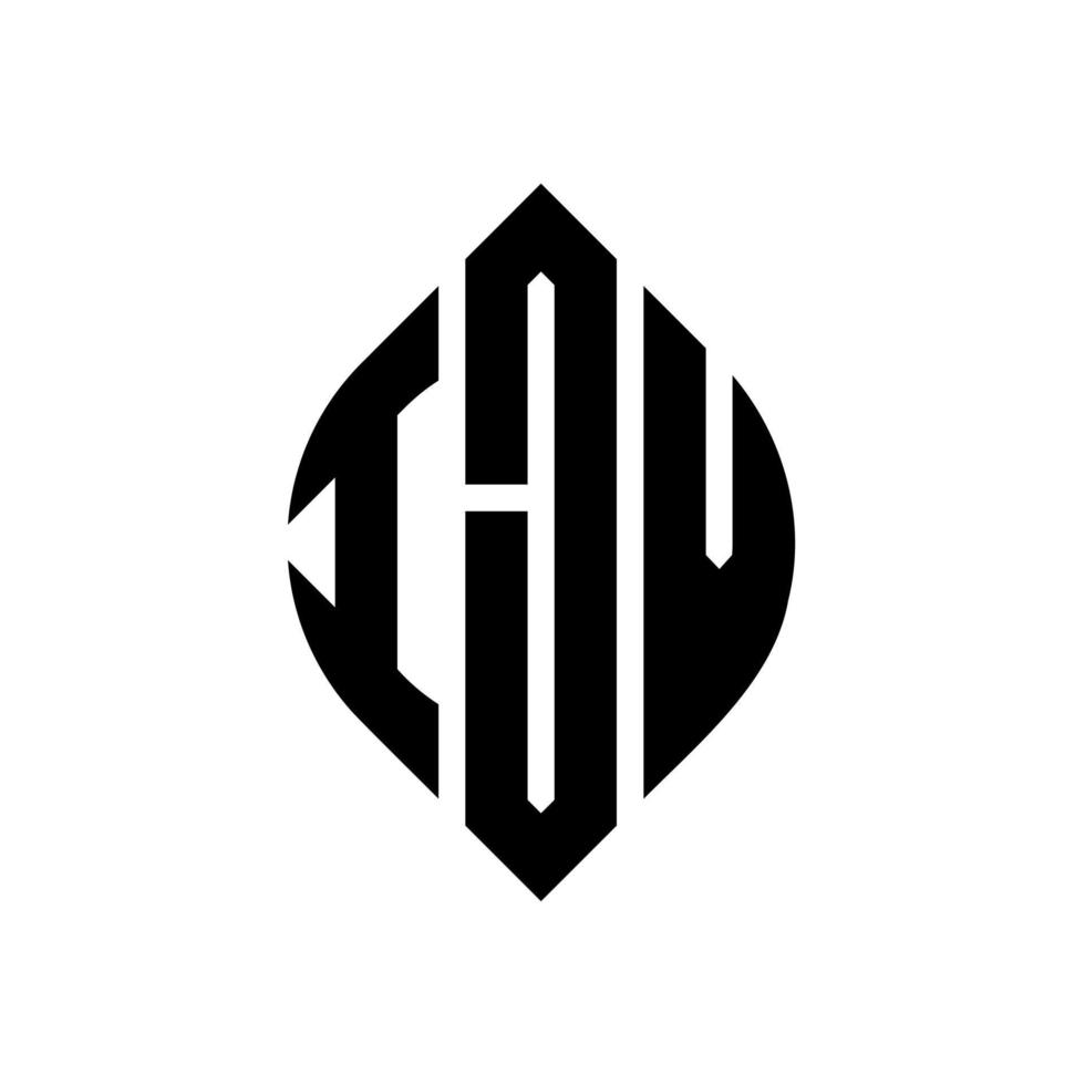 design de logotipo de carta de círculo ijv com forma de círculo e elipse. letras de elipse ijv com estilo tipográfico. as três iniciais formam um logotipo circular. ijv círculo emblema abstrato monograma carta marca vetor. vetor