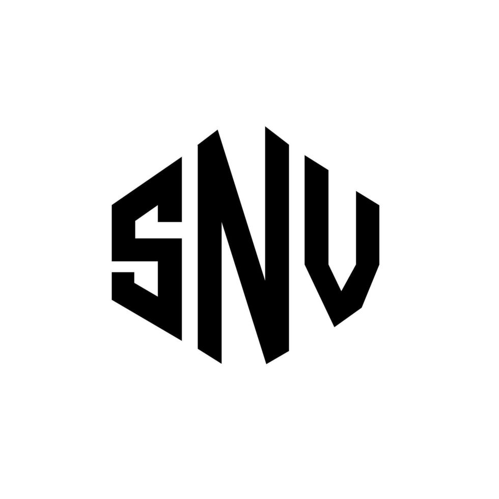 design de logotipo de carta snv com forma de polígono. snv polígono e design de logotipo em forma de cubo. modelo de logotipo de vetor hexágono snv cores brancas e pretas. snv monograma, logotipo comercial e imobiliário.