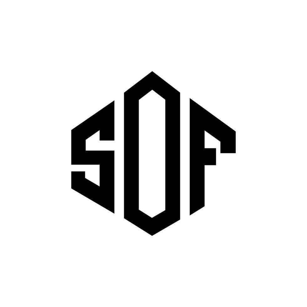design de logotipo de carta sof com forma de polígono. sof polígono e design de logotipo em forma de cubo. sof hexágono modelo de logotipo de vetor cores brancas e pretas. monograma sof, logotipo de negócios e imóveis.