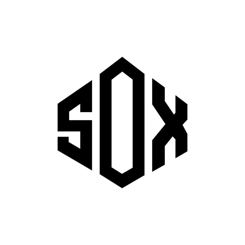 design de logotipo de carta sox com forma de polígono. sox polígono e design de logotipo em forma de cubo. sox hexágono modelo de logotipo de vetor cores brancas e pretas. monograma sox, logotipo de negócios e imóveis.
