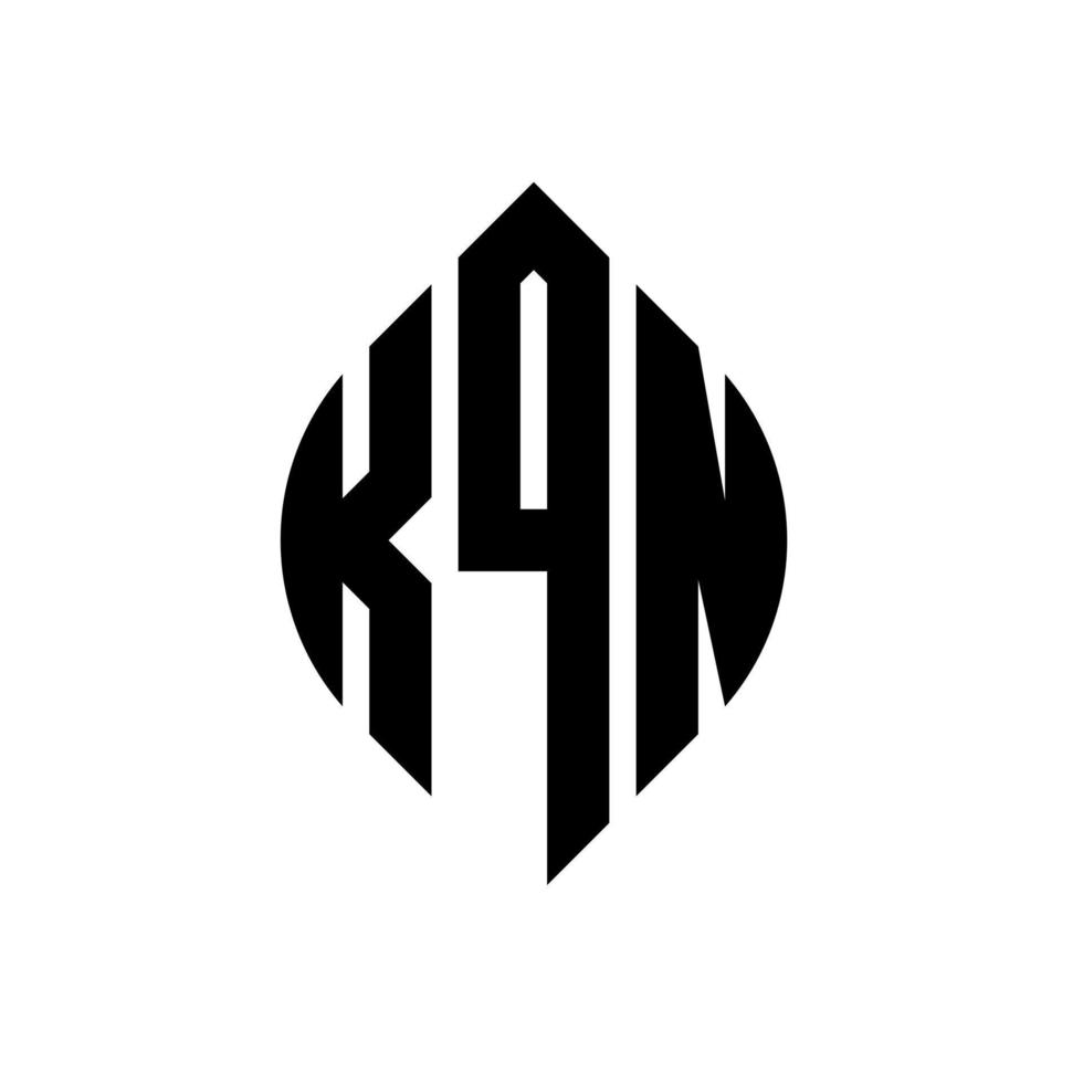 design de logotipo de letra de círculo kqn com forma de círculo e elipse. letras de elipse kqn com estilo tipográfico. as três iniciais formam um logotipo circular. kqn círculo emblema abstrato monograma carta marca vetor. vetor