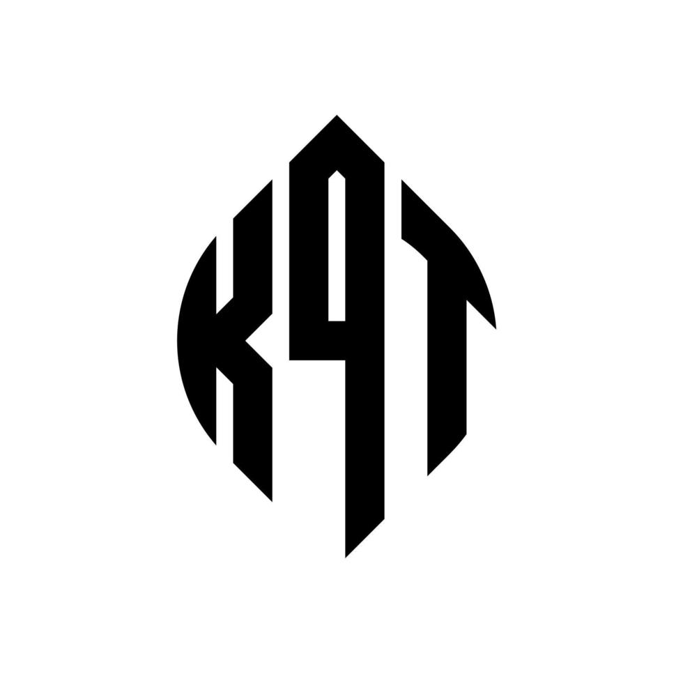 kqt design de logotipo de letra de círculo com forma de círculo e elipse. letras de elipse kqt com estilo tipográfico. as três iniciais formam um logotipo circular. kqt círculo emblema abstrato monograma letra marca vetor. vetor