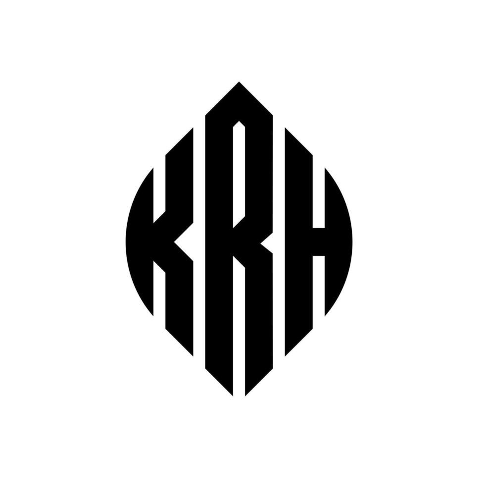 krh design de logotipo de carta de círculo com forma de círculo e elipse. letras de elipse krh com estilo tipográfico. as três iniciais formam um logotipo circular. krh círculo emblema abstrato monograma carta marca vetor. vetor