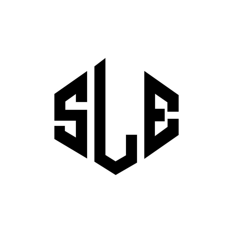 design de logotipo de carta sle com forma de polígono. sle polígono e design de logotipo em forma de cubo. modelo de logotipo de vetor sle hexágono cores brancas e pretas. sle monograma, logotipo de negócios e imóveis.