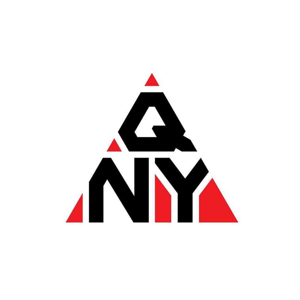 design de logotipo de letra de triângulo qny com forma de triângulo. monograma de design de logotipo de triângulo qny. modelo de logotipo de vetor de triângulo qny com cor vermelha. logotipo triangular qny logotipo simples, elegante e luxuoso.
