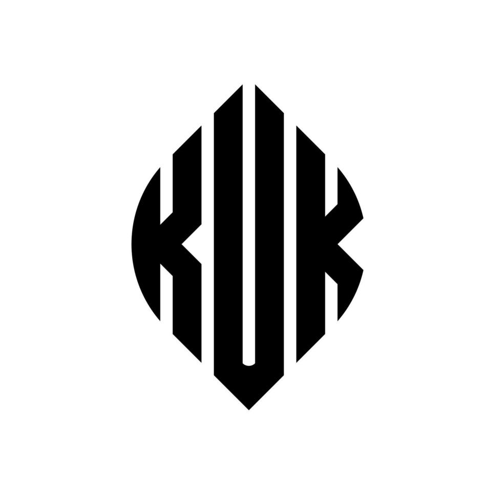 kuk círculo carta logotipo design com forma de círculo e elipse. kuk letras de elipse com estilo tipográfico. as três iniciais formam um logotipo circular. kuk círculo emblema abstrato monograma carta marca vetor. vetor