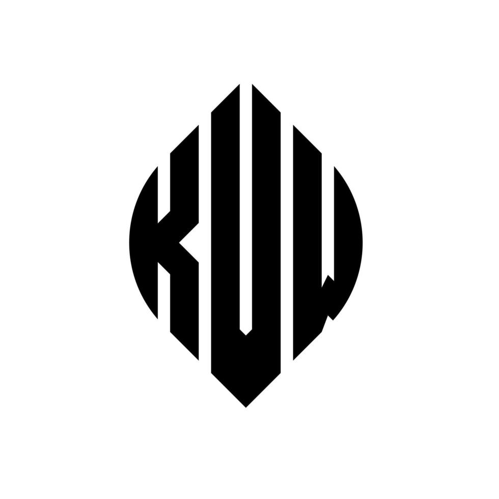 kvw design de logotipo de letra de círculo com forma de círculo e elipse. letras de elipse kvw com estilo tipográfico. as três iniciais formam um logotipo circular. kvw círculo emblema abstrato monograma letra marca vetor. vetor